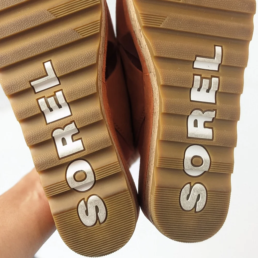 Sorel Orange Suede Cameron Sandals - Picture 14 of 16